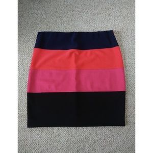 Stripped pink skirt